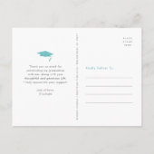 ターコイズの卒業写真 太字タイプ ありがとう ポストカード (裏面)