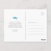 ターコイズの卒業写真 太字タイプ ありがとう ポストカード (裏面)