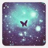 ターコイズの夜空の蝶 スクエアシール (正面)