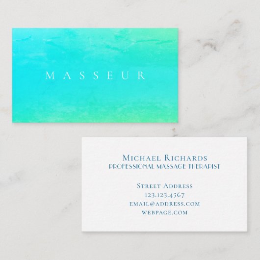 ターコイズの大理石の石造りのフェイクな一見 名刺 (正面/裏面)