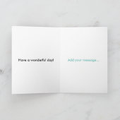 ターコイズの幸せな第50誕生日の漫画犬カード カード (内部)