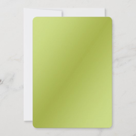 ターコイズの招待状が付いているライムのプリーツのハート 招待状 (裏面)