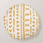 ターコイズの日泥布アフリカパターンのパス ラウンドクッション (裏面)