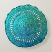 ターコイズの曼荼羅 ラウンドクッション (裏面)