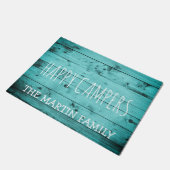 ターコイズの木製の素朴な風化させた一流のご機嫌な人 ドアマット (アングル)