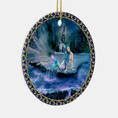 ターコイズの毛を搭載する人魚 セラミックオーナメント (右)