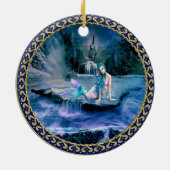 ターコイズの毛を搭載する人魚 セラミックオーナメント (裏面)