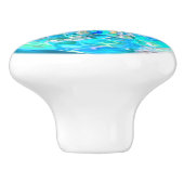ターコイズの水のガラス効果の渦パターン セラミックノブ (側面)