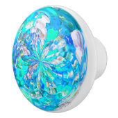 ターコイズの水のガラス効果の渦パターン セラミックノブ (右)