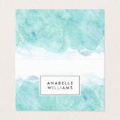 ターコイズの水彩画のモダンの芸術家 名刺 (外部フラット)