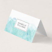 ターコイズの水彩画のモダンの芸術家 名刺 (正面)