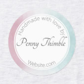 ターコイズの水彩画のombréへのピンク ラベル (デザイン1)