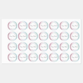 ターコイズの水彩画のombréへのピンク ラベル