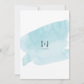 ターコイズの水彩画ウェディング招待状 招待状 (裏面)