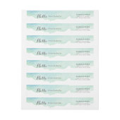 ターコイズの水彩画 ラップアラウンドラベル (シート)