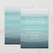 ターコイズの水彩風オンブレ結婚式の披露宴 エンクロージャーカード (正面/裏面)