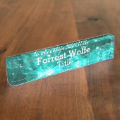 ターコイズの水晶名札 デスクネームプレート (側面)