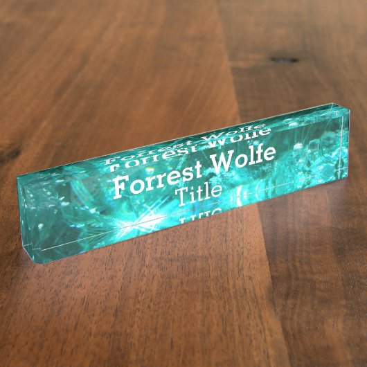 ターコイズの水晶名札 デスクネームプレート (側面)