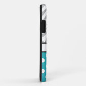 ターコイズの水玉模様の灰色のシマウマのプリントのiPhone 5の箱 Case-Mate iPhoneケース (裏面/右)