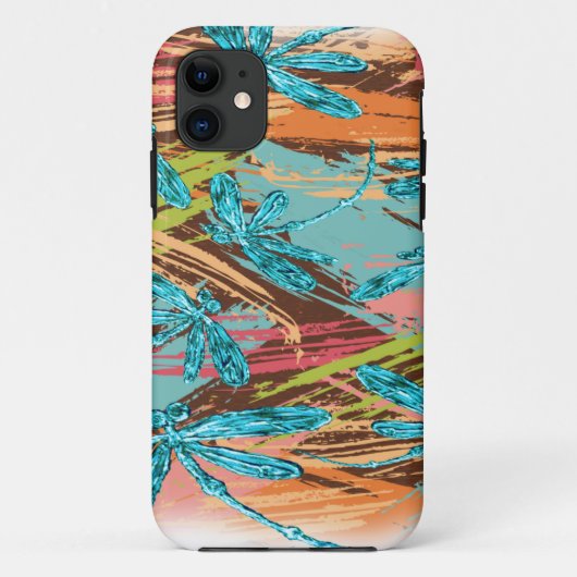 ターコイズの水飛沫とトンボ Case-Mate iPhoneケース (裏面)