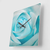 ターコイズの氷は上がりました スクエア壁時計 (傾斜)