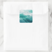 ターコイズの波の抽象的な夢 スクエアシール (バッグ)