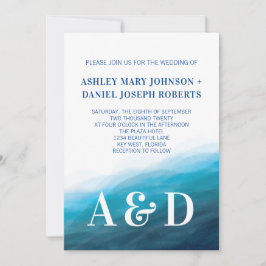 ターコイズの波紋 ウェディング招待状 招待状