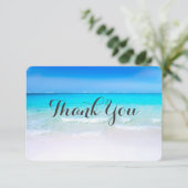 ターコイズの海でのトロピカルビーチウェディングのお礼 招待状 (スタンド正面)