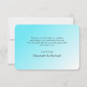 ターコイズの海でのトロピカルビーチウェディングのお礼 招待状 (裏面)