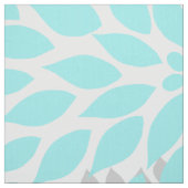 ターコイズの灰色のダリアの花柄の開花の花 ファブリック (見本)