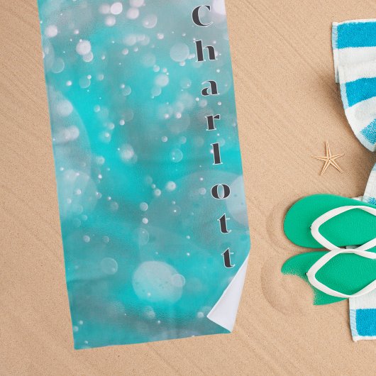 ターコイズの灰色のバブル名 ビーチタオル