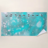 ターコイズの灰色のバブル名 ビーチタオル (正面)