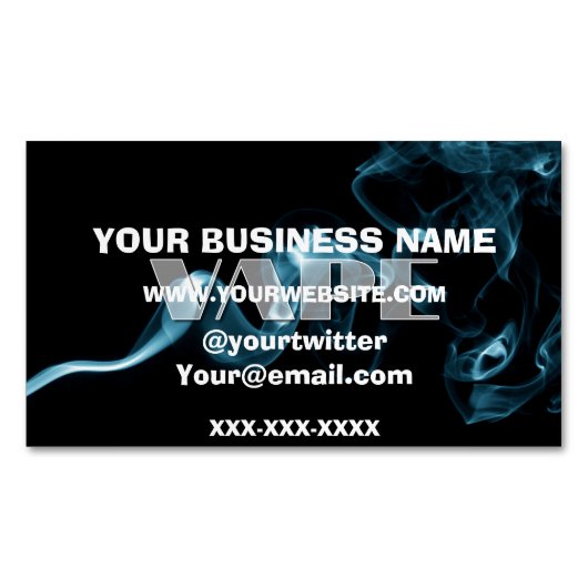 ターコイズの煙のVapeの景色 マグネット名刺 (正面)