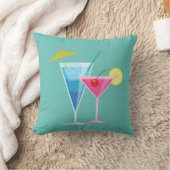 ターコイズの熱帯カクテルの夏の枕 クッション (ブランケット)