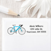 ターコイズの白いラベルの自転車 ラベル (インサイチュ)