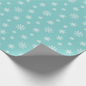 ターコイズの白い雪片 ラッピングペーパー (角)