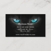 ターコイズの目が付いている黒猫の顔 名刺 (裏面)