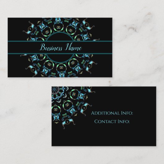 ターコイズの真珠の曼荼羅の名刺3 名刺 (正面/裏面)