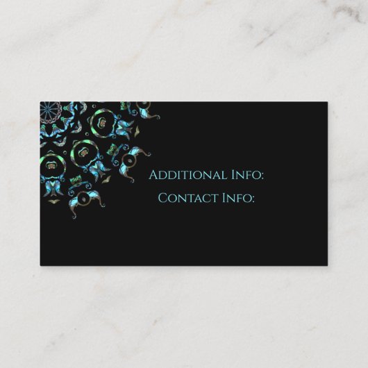 ターコイズの真珠の曼荼羅の名刺3 名刺 (裏面)