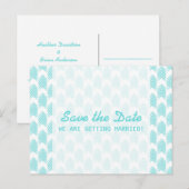 ターコイズの矢印の日付はがきを保存する 案内ポストカード (正面/裏面)