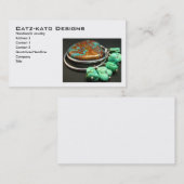 ターコイズの石造りのイヤリングの名刺 名刺 (正面/裏面)