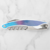 ターコイズの紫色のピンクの抽象芸術の水彩画の洗浄 ソムリエナイフ (裏面)