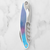 ターコイズの紫色のピンクの抽象芸術の水彩画の洗浄 ソムリエナイフ (裏面)