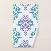 ターコイズの紫色の勾配のダマスク織のプリントのTowletセット バスタオルセット (ハンドタオル)