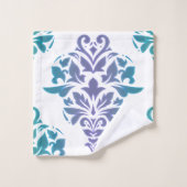 ターコイズの紫色の勾配のダマスク織のプリントのTowletセット バスタオルセット (ウォッシュタオル)