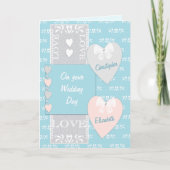 ターコイズの結婚式おめでとうございます カード (正面)