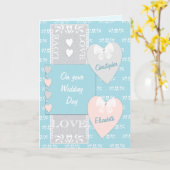 ターコイズの結婚式おめでとうございます カード (黄色い花)