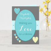 ターコイズの結婚式のグリーティングカード カード (黄色い花)