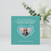 ターコイズの結婚記念日 11周年 写真 招待状 (スタンド正面)