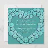 ターコイズの結婚記念日 11周年 写真 招待状 (裏面)